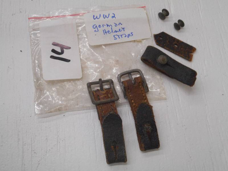 lot 14 image: WWII German Helmet Straps ...