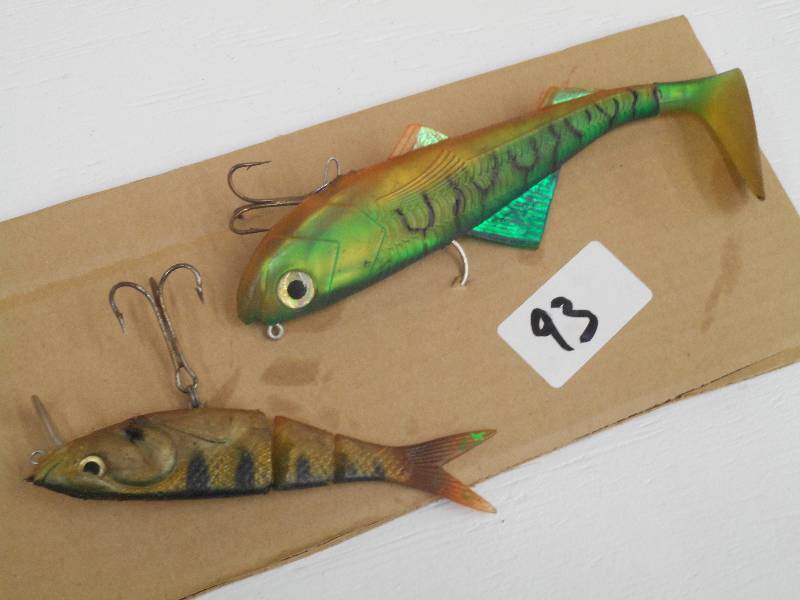 lot 93 image: (1) 5 & (1) 9 Rubber Muskie Lures...