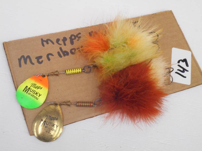 lot 143 image: (2) Mepps Muskie Meribou Spinner Lu...
