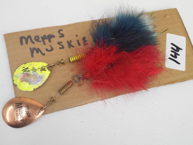 lot 144 image: (2) Mepps Muskie Meribou Spinner Lu...