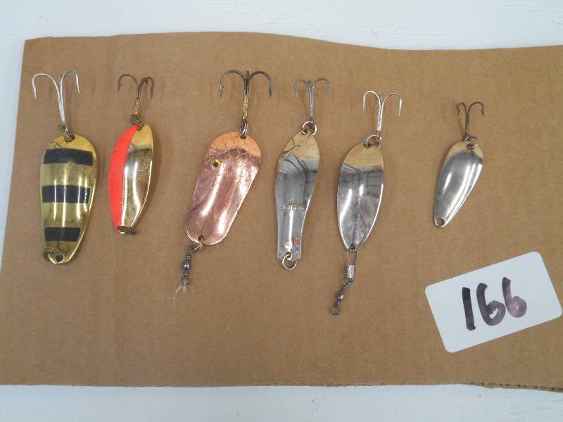 lot 166 image: Lot Of (6) Assorted Spoon Lures ...