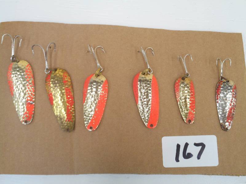 lot 167 image: Lot Of (6) Assorted Spoon Lures ...