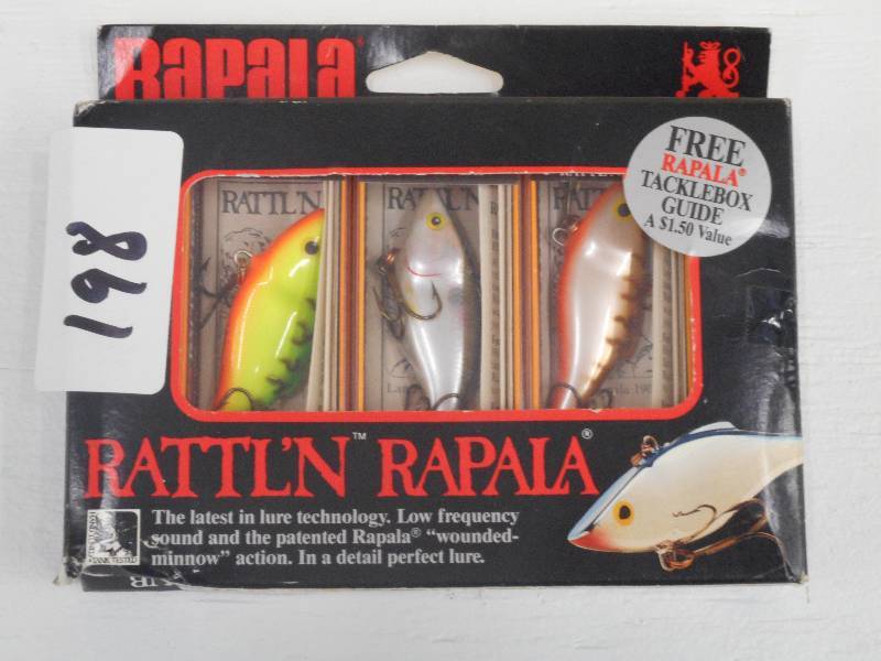 lot 198 image: Set Of (3) New Rapala Rattle Lures...
