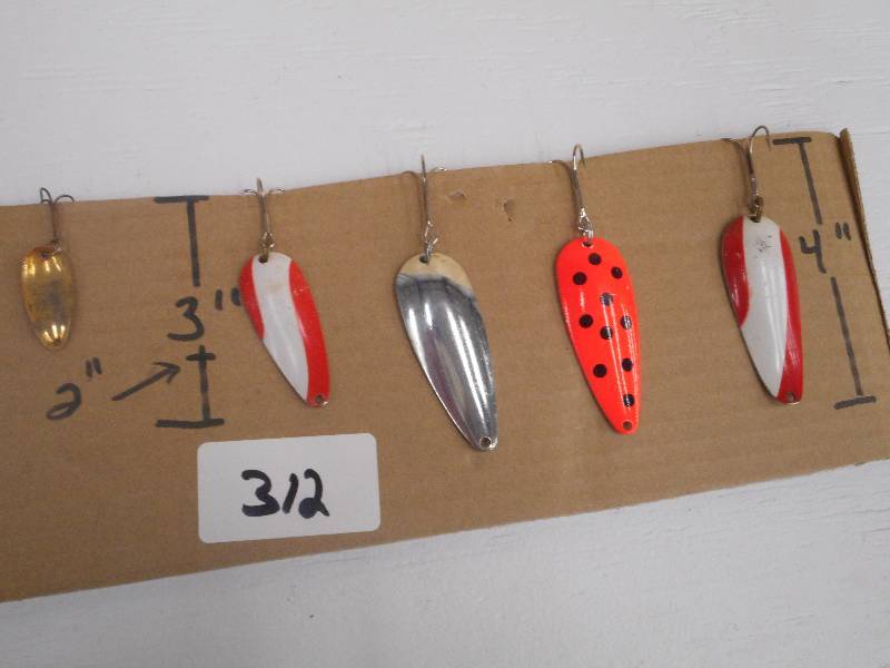 lot 312 image: Lot Of (5) Assorted Spoon Lures ...