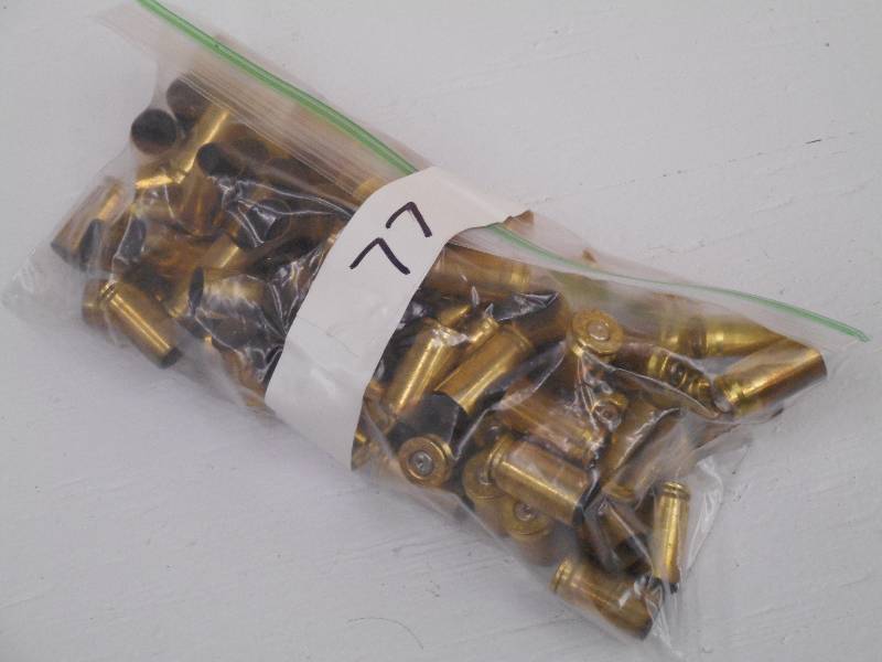 lot 352 image: Lot Of (77) Spent Brass Casings, 9m...
