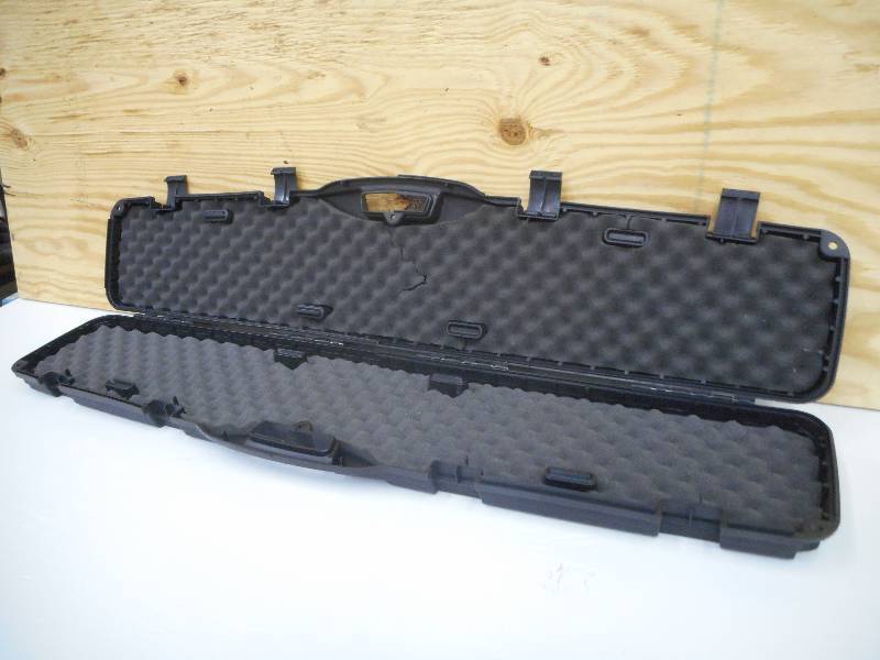 lot 1 image: Hard-Shell Plastic Rifle Case With Padded Interior