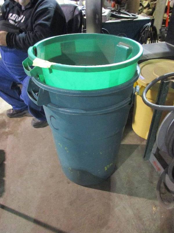 3 garbage cans