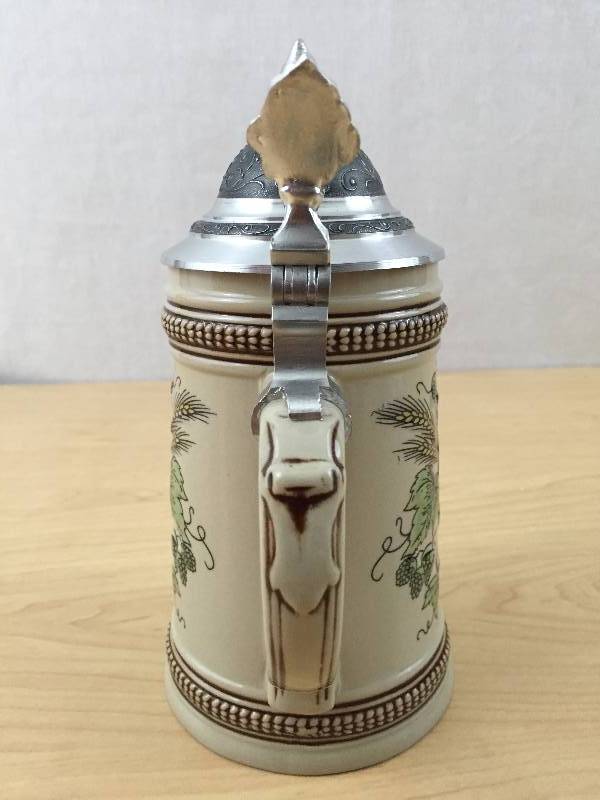 Vintage Bavarian German Edice BM & MM Beer Stein Tankard With Lid - Excellent