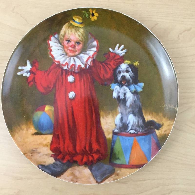 2 JOHN McCLELLAND - TOMMY THE CLOWN McCLELLAND CHILDRENS CIRCUS SERIES Knowles Collector Plates