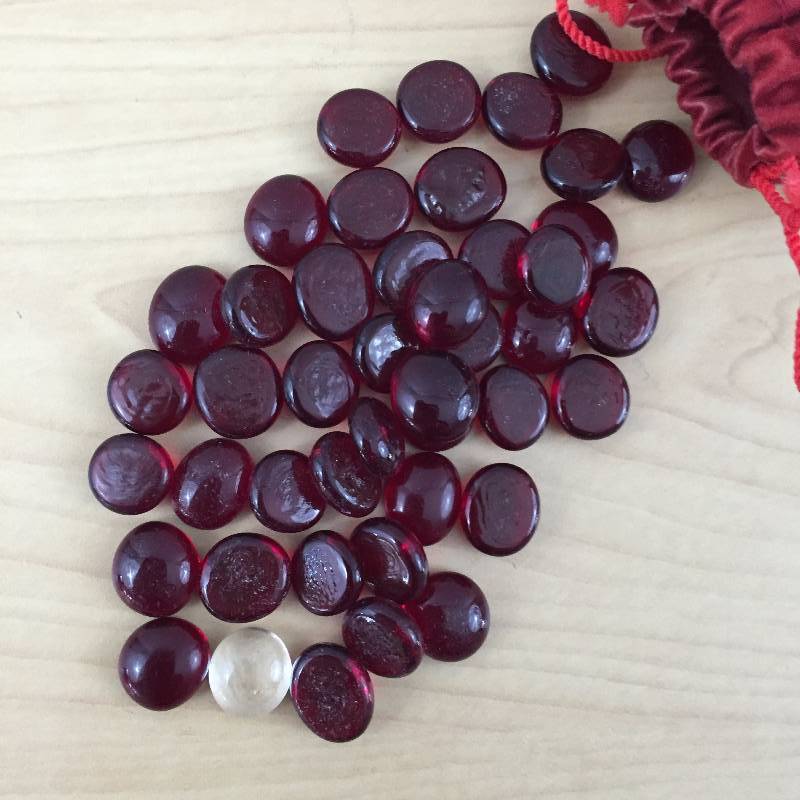 Glass Beads in a Vintage Velvet Pouch - Looks like Odd One Out
