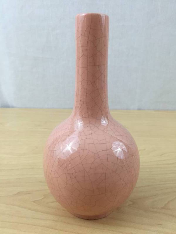 2 Vintage Mid Mod Crackle Vases Signed by Scott