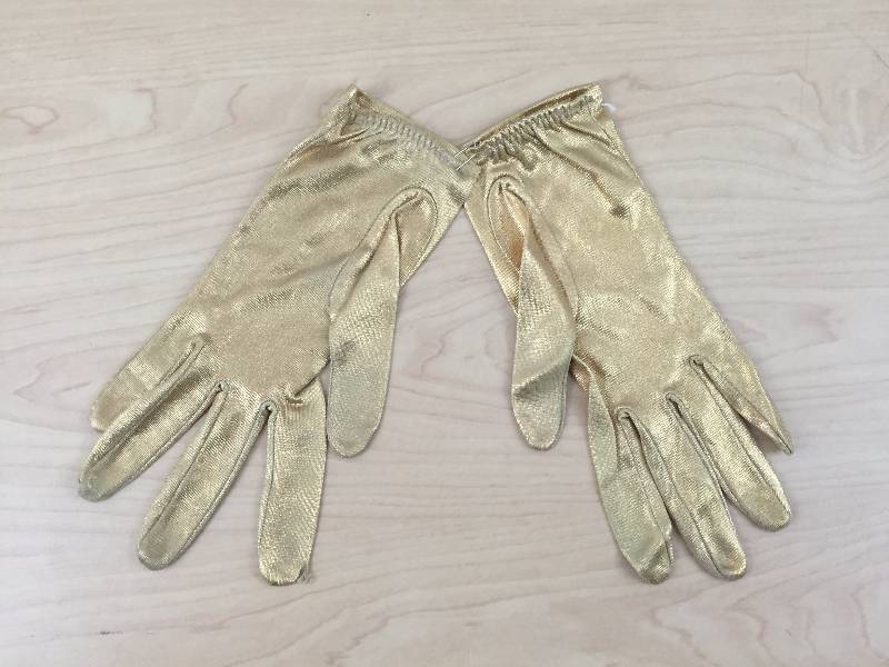 Vintage Gorgeous 1950s Hollywood Glam Metallic Gold Lame Gloves Size 7 - Prom Wedding