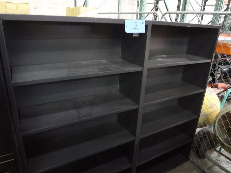 Two Gray Metal shelves