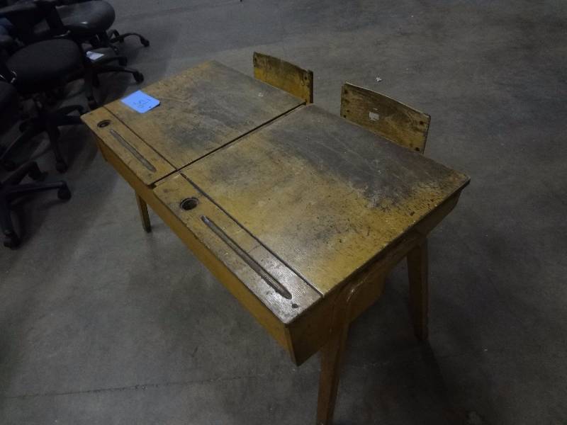 Old Twin School Desk