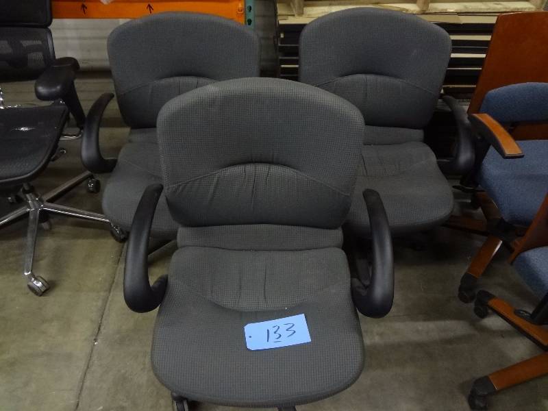 3 Gray Conference Chairs