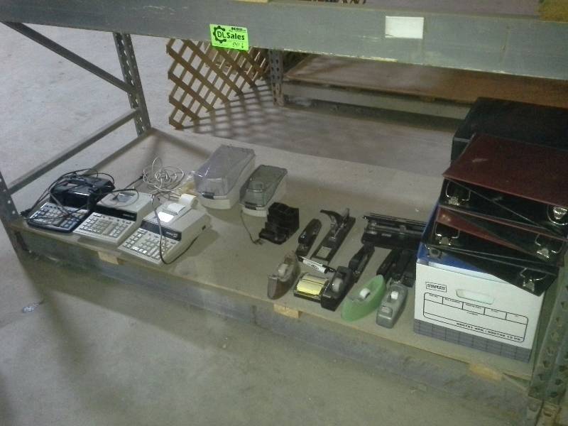 lot 541 image: Shelf of Assorted Desk Supplies