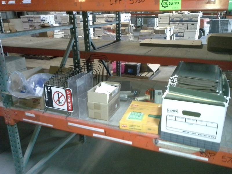 lot 544 image: Shelf of Assorted Desk Supplies