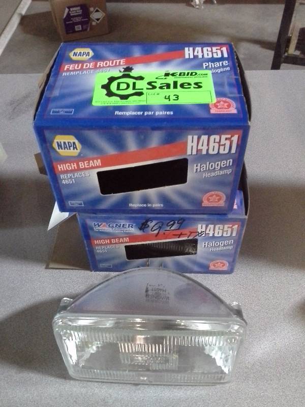 lot 43 image: Lot of 2 Napa Halogen Headlamps
