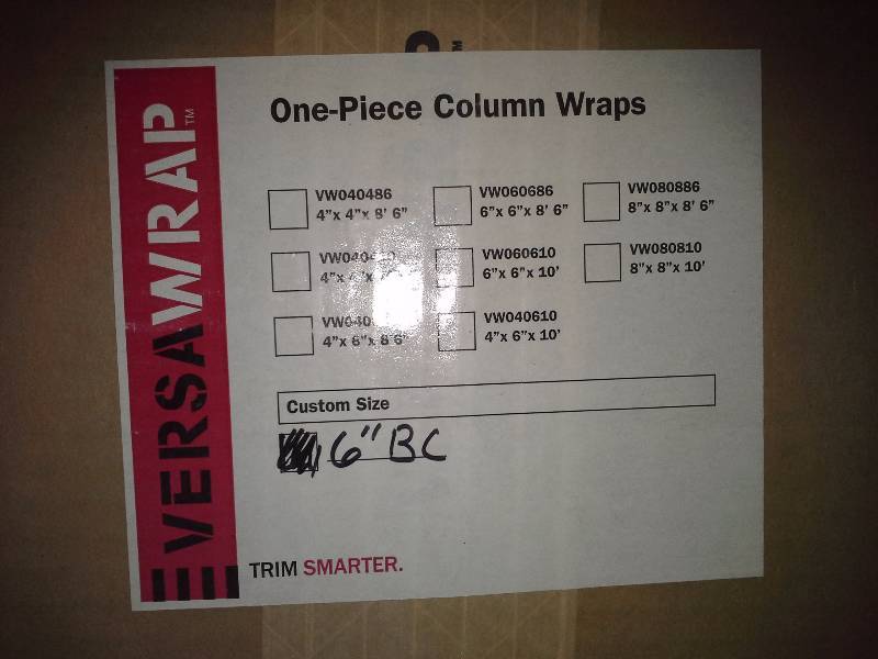 lot 296 image: Accent Wraps - One Piece Column Wrap (Versa Wrap)