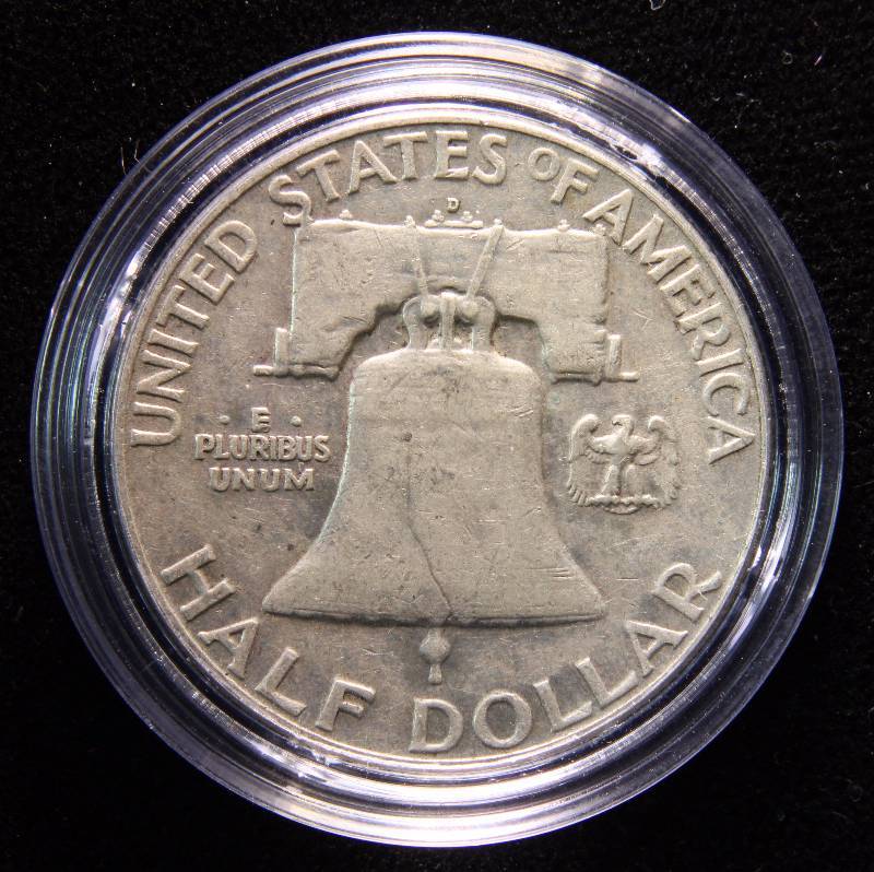 1963-D FRANKLIN SILVER HALF DOLLAR IN AIRTITE HOLDER