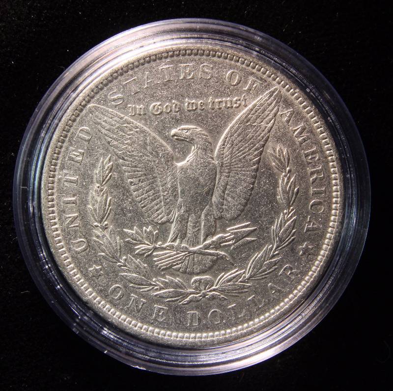 1890 MORGAN SILVER DOLLAR VF DETAILS IN AIRTITE HOLDER