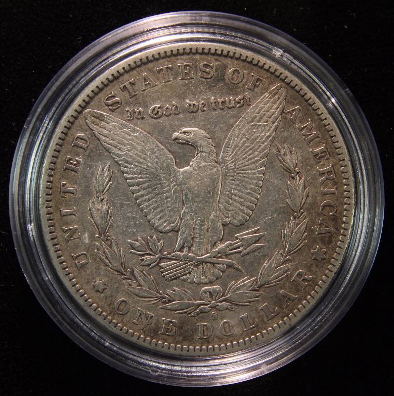 1880-S MORGAN SILVER DOLLAR VF IN AIRTITE HOLDER