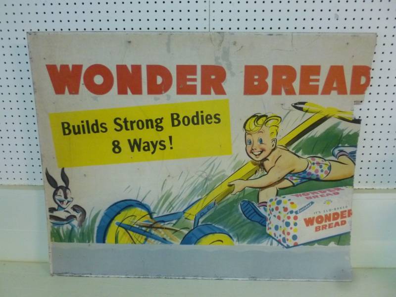 lot 2 image: Vintage Wonder Bread Sign