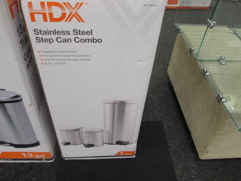 lot 50 image: HDX Stainless Steel Step Can Combo ...