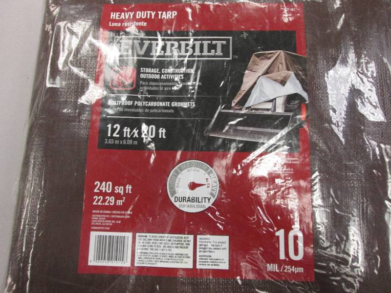 lot 73 image: Everbilt 12 X 20 ft Heavy -Duty Sil...
