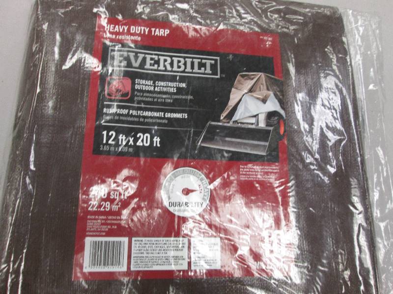 lot 77 image: Everbilt 12 X 20 ft Heavy -Duty Sil...