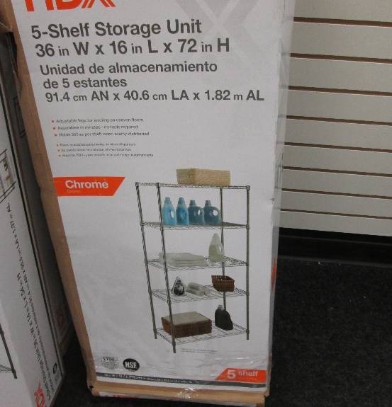 lot 91 image: HDX 5 shelf storage unit 36x16x 72 ...