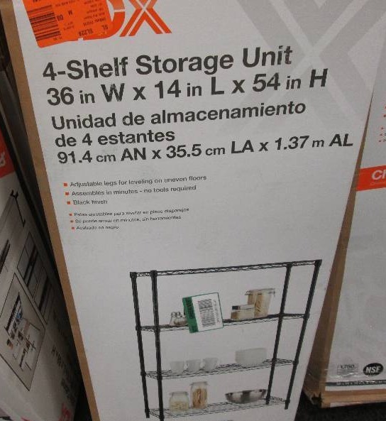 lot 92 image: HDX 4-shelf storage unit 36x14x54 i...