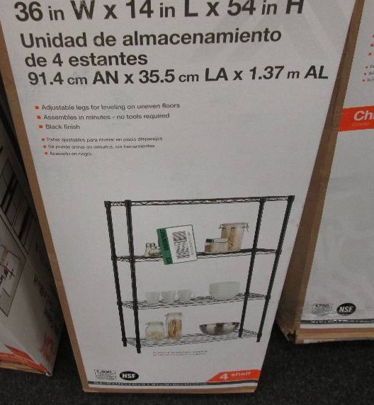 lot 93 image: HDX 4-shelf storage unit 36x14x54 i...