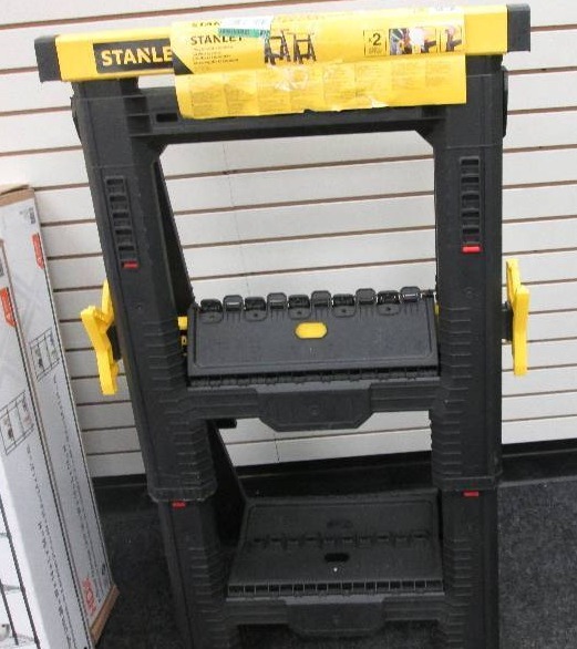 lot 94 image: Set of 2 Stanley 2 way sawhorses Re...