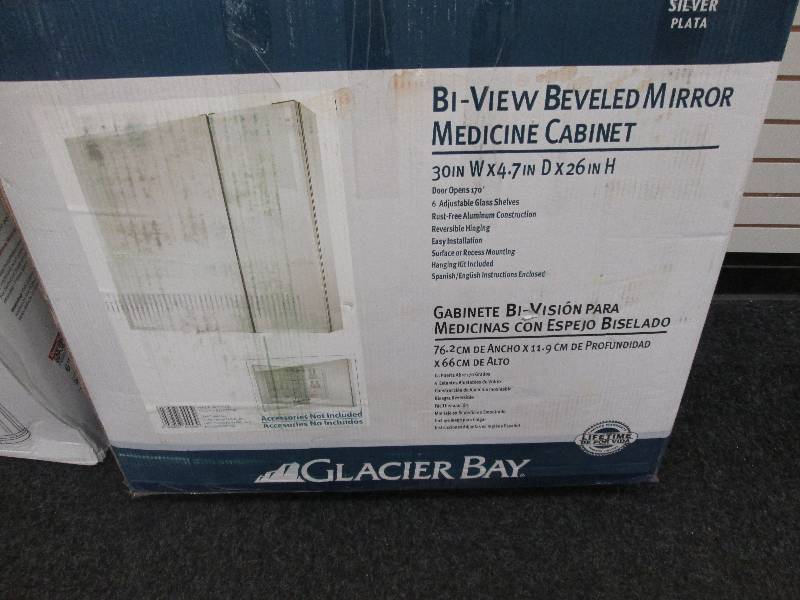 lot 105 image: Glacier Bay Bi-View Beveled Mirror ...