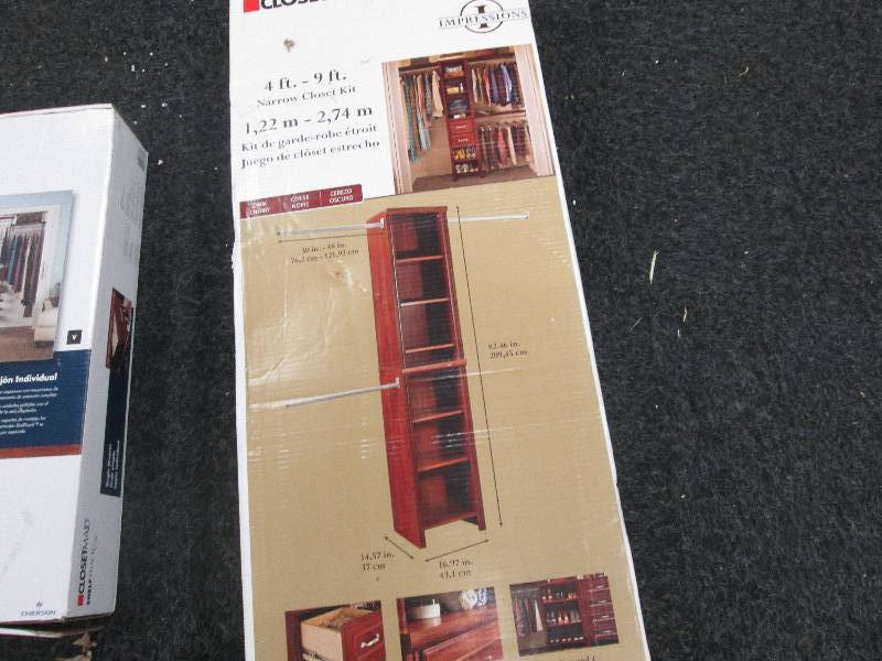 lot 121 image: Closet Maid Narrow Closet Kit 4ft -...