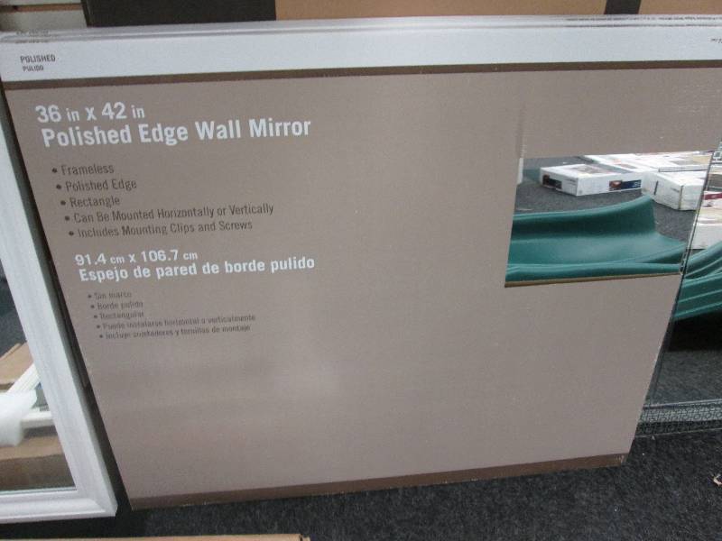 lot 135 image: Polished Edge Wall Mirror 36 in x 4...