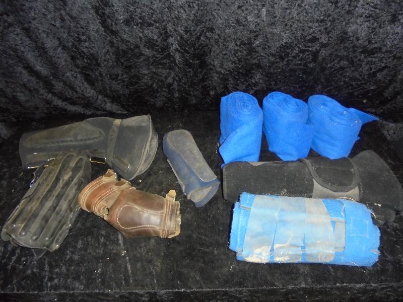 lot 111 image: Lot - Training Boots, Skid Boots, Leg Wraps