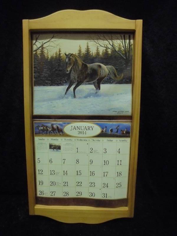 lot 125 image: Wood Framed Calendar Holder