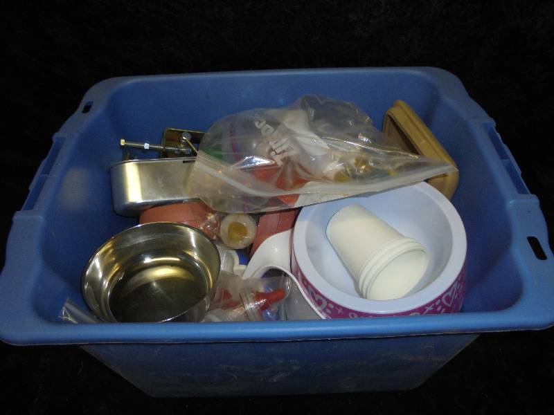 lot 135 image: Lot - Dog Bowls, Bottles, etc