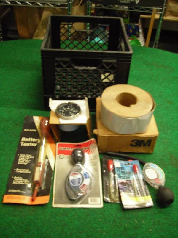 Battery Tester, Coolant Tester, Tachometer & Reflector Tape
