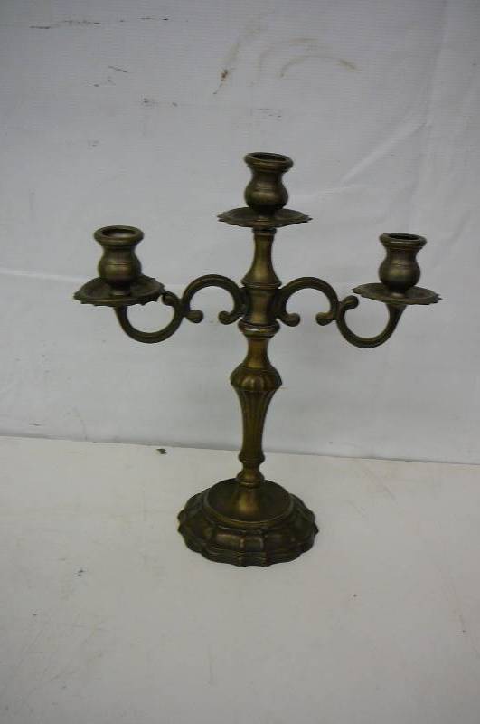 lot 47 image: Old Pewter Candelabra Made in Italy