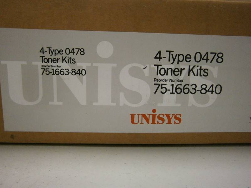 lot 107 image: Box of 4  1 Unisys 0478 Toner Kits