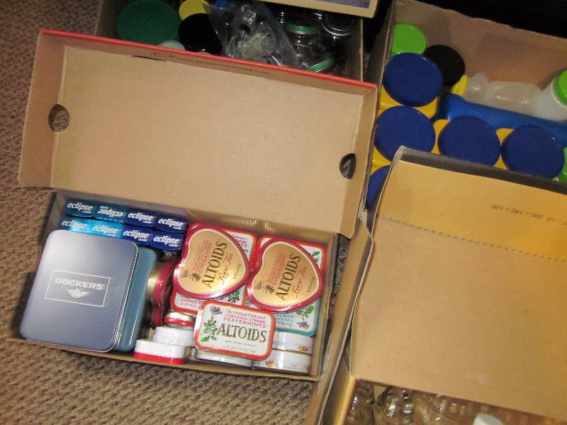 Misc storage containers and wine corks