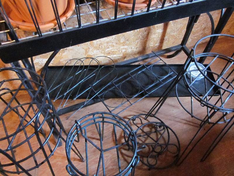 Metal Plant Stands & 3 Small Trellises