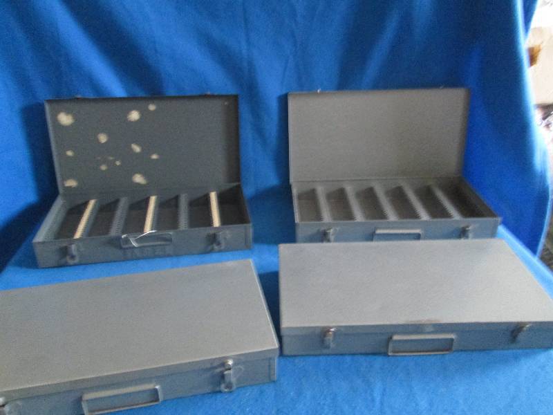 lot of 4 slide coin file boxes ...