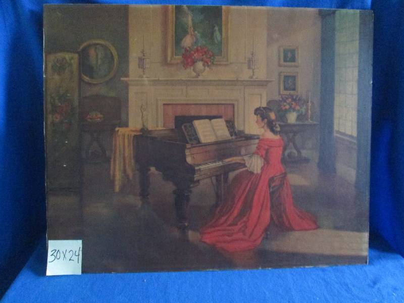 30 x 24 picture of girl playing p...