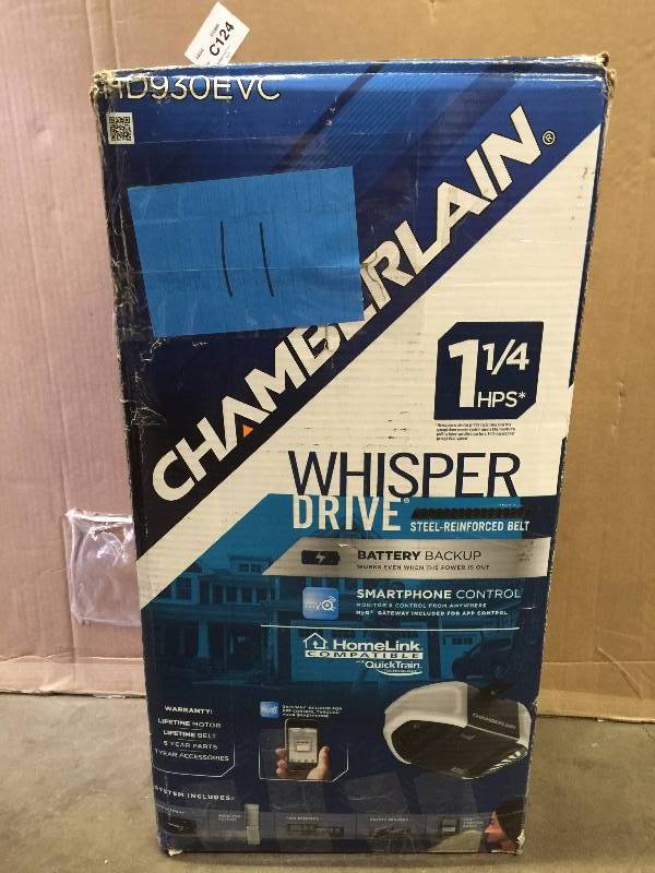 lot 11 image: Chamberlain 1.25 HP Belt Drive Battery Backup Smartphone Ready Garage Door Opener with MyQ Technology