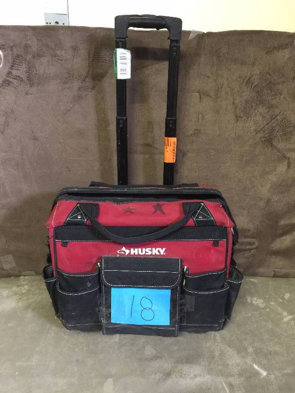 lot 18 image: Husky 18 in. Rolling Tool Tote used
