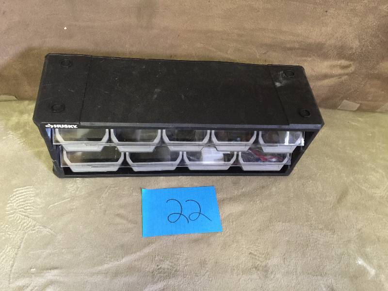 lot 22 image: Husky 9-Drawer Small Parts Organizer